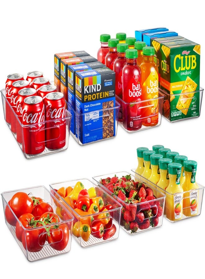 Seseno Set Of 8 Refrigerator Pantry Organizer Bins - Clear Food Storage Baskets for Kitchen, Countertops, Cabinets, Fridge, Freezer, Bedrooms, Bathrooms - Plastic Household Storage Containers - Image 1