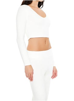 FOREVER 21 V-Neck Long-Sleeve Crop Top  - Image 2