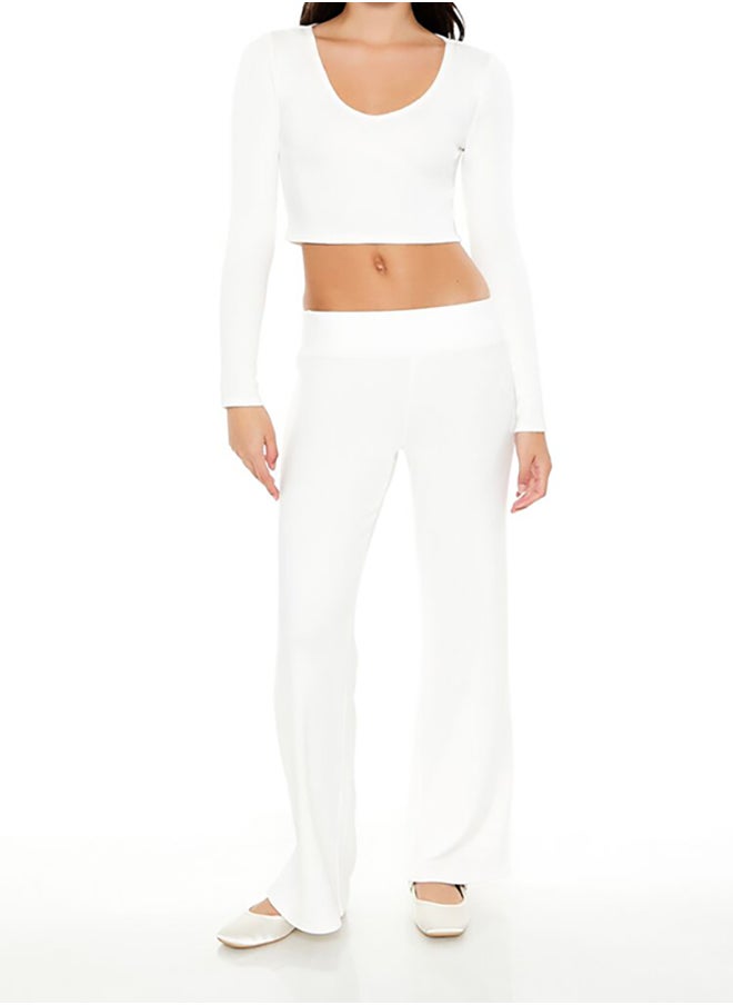 FOREVER 21 - V-Neck Long-Sleeve Crop Top - Image 1