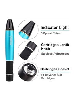 Dr pen Electric Auto Ultima A1 Face Massage Derma Pen Blue/Black  - Image 2