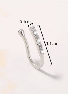 YUCCA Rhinestone Decor Nose Ring for Women, Non Pierced Punk, New Fashion Body Jewelry Suitable for All Parties and Occasions  - Image 2
