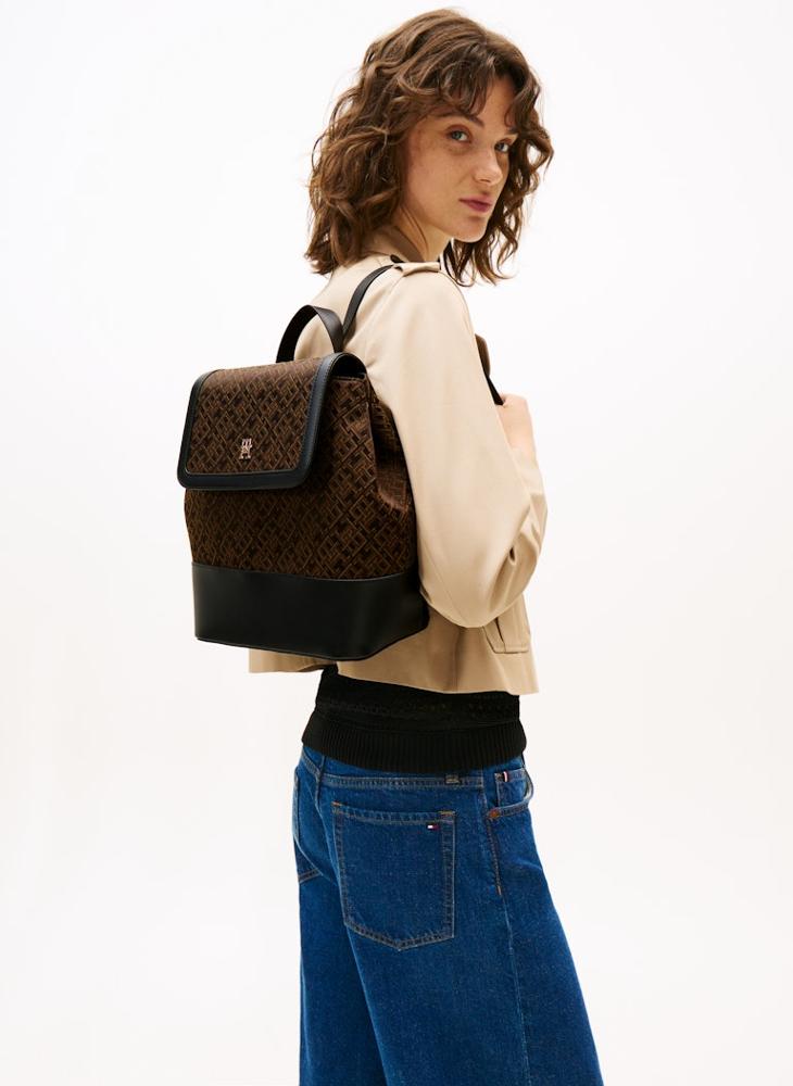 TOMMY HILFIGER Logo Detail Top Handel Flap Over Backpack - Image 1