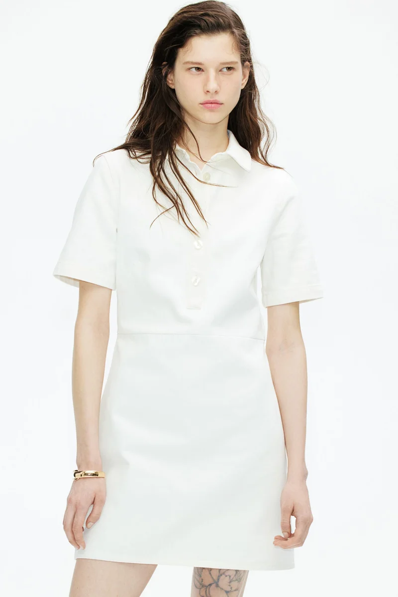 اتش اند ام فستان من الدنيم بقبة