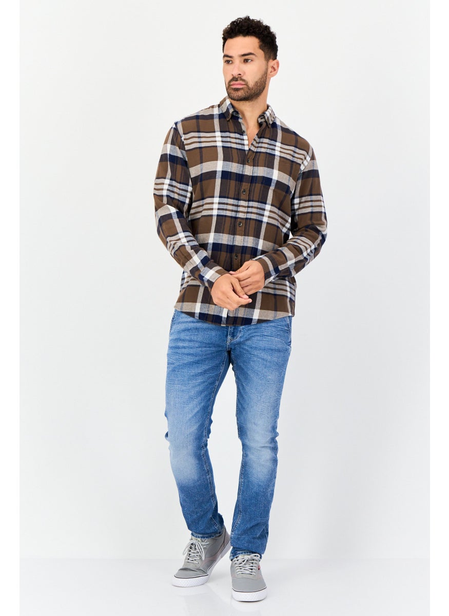 Jack Jones Men Regular Fit Long Sleeve Plaid Casual Shirt, Multicolor  - Image 2