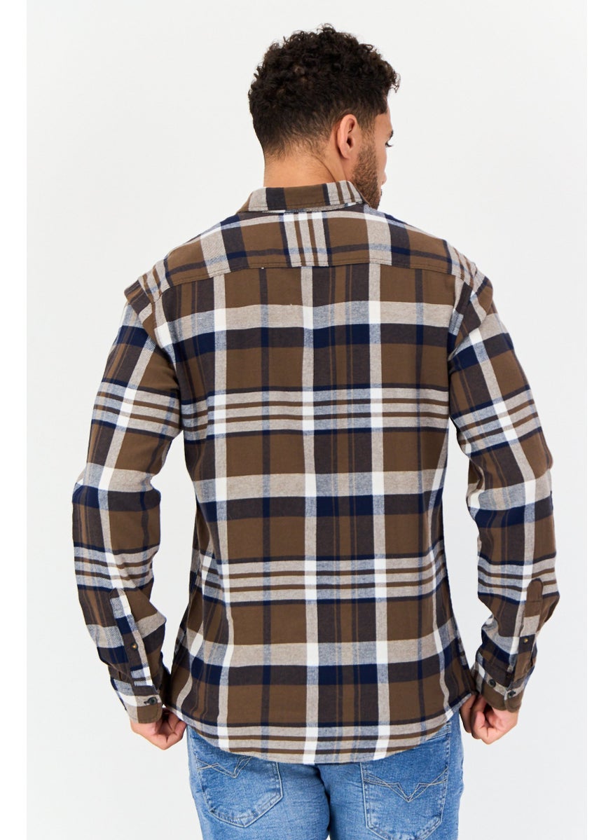Jack Jones Men Regular Fit Long Sleeve Plaid Casual Shirt, Multicolor  - Image 3