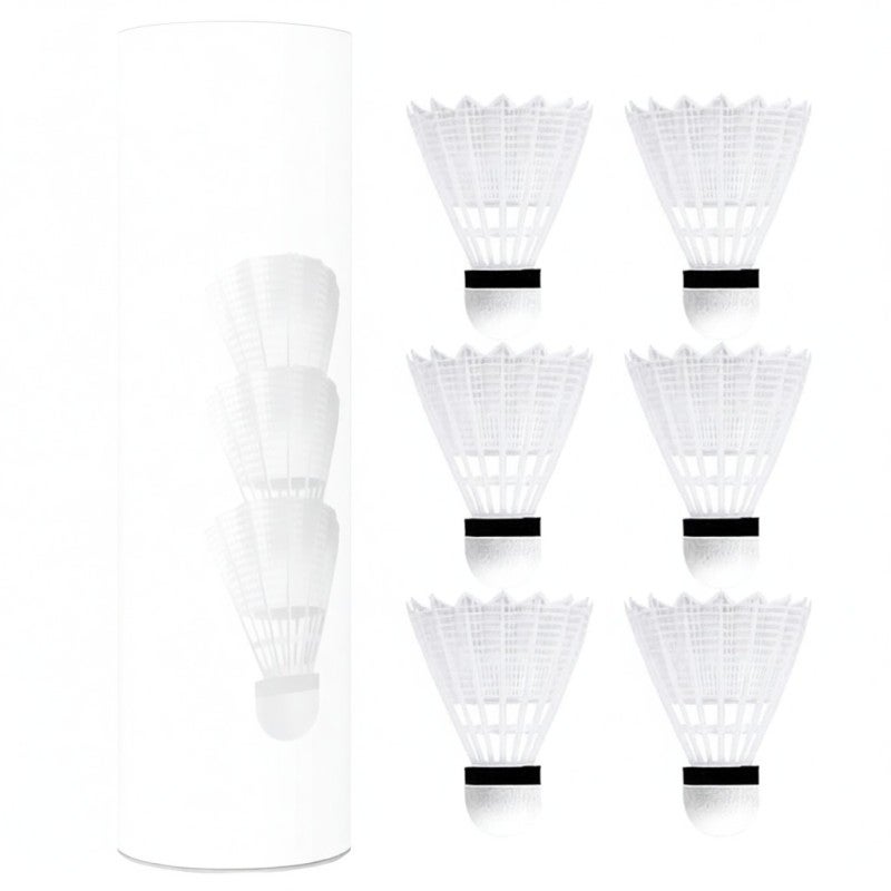 REGAIL Badminton Shuttlecocks: 6pcs White Premium Feather & Composite Cork - Durable Stable Bounce Shuttlecocks for Beginners Amateurs Family Training Exercise - Image 1