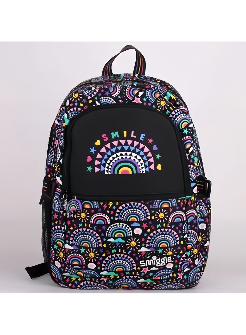 Smiggle Girls Cartoon Print Student Schoolbag Primary and Secondary School Children's Backpack Outdoor Leisure Bag Backpack 42*30CM