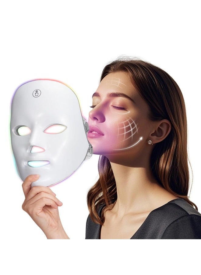 YelaJoy Blue Light Therapy for Acne 7 Colors LED Face Mask Light Therapy Blue Red Light Therapy Mask for Wrinkle Acne Photon Skin Care Beauty Mask - Image 1