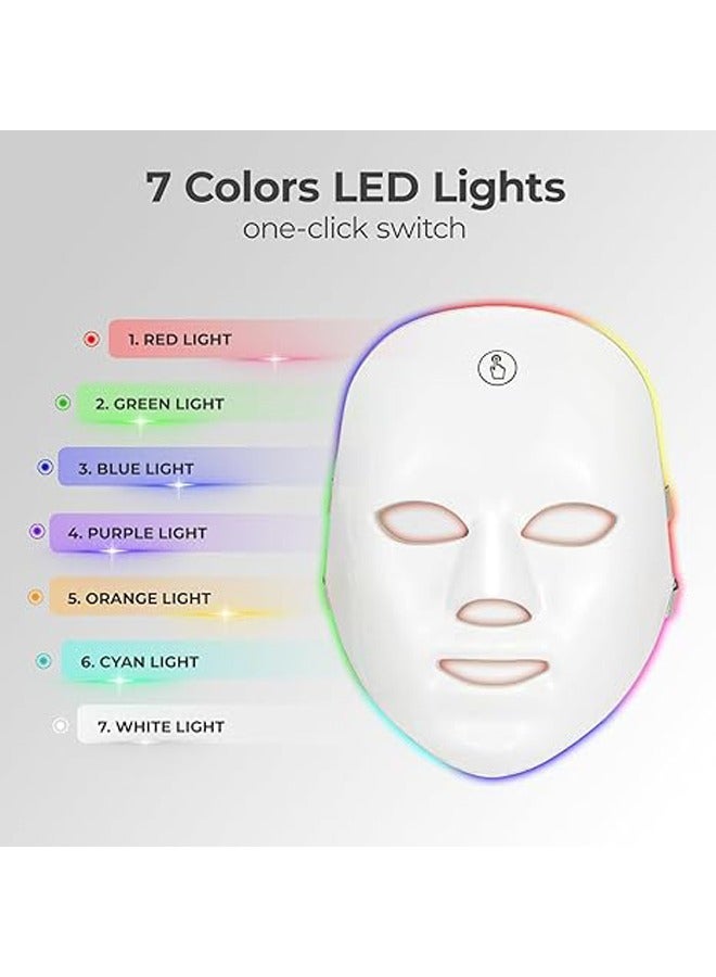 YelaJoy Blue Light Therapy for Acne 7 Colors LED Face Mask Light Therapy Blue Red Light Therapy Mask for Wrinkle Acne Photon Skin Care Beauty Mask - Image 2