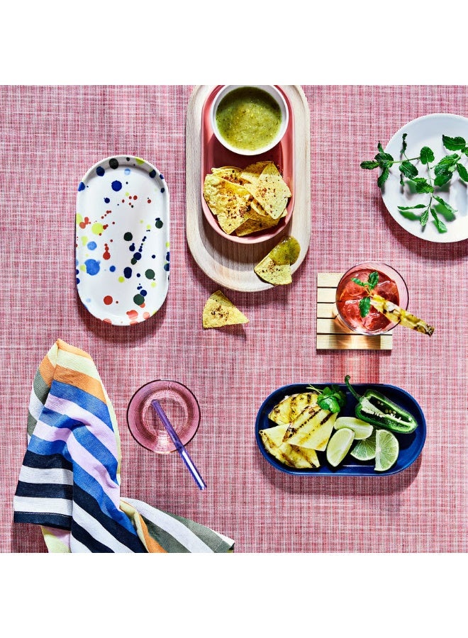 IKEA (IKEA) طقم أطباق تقديم RÖDSNULTRA من إيكا – 3 قطع بنقوش مختلطة، خزف، آمن للمايكروويف وغسالة الصحون - Image 2