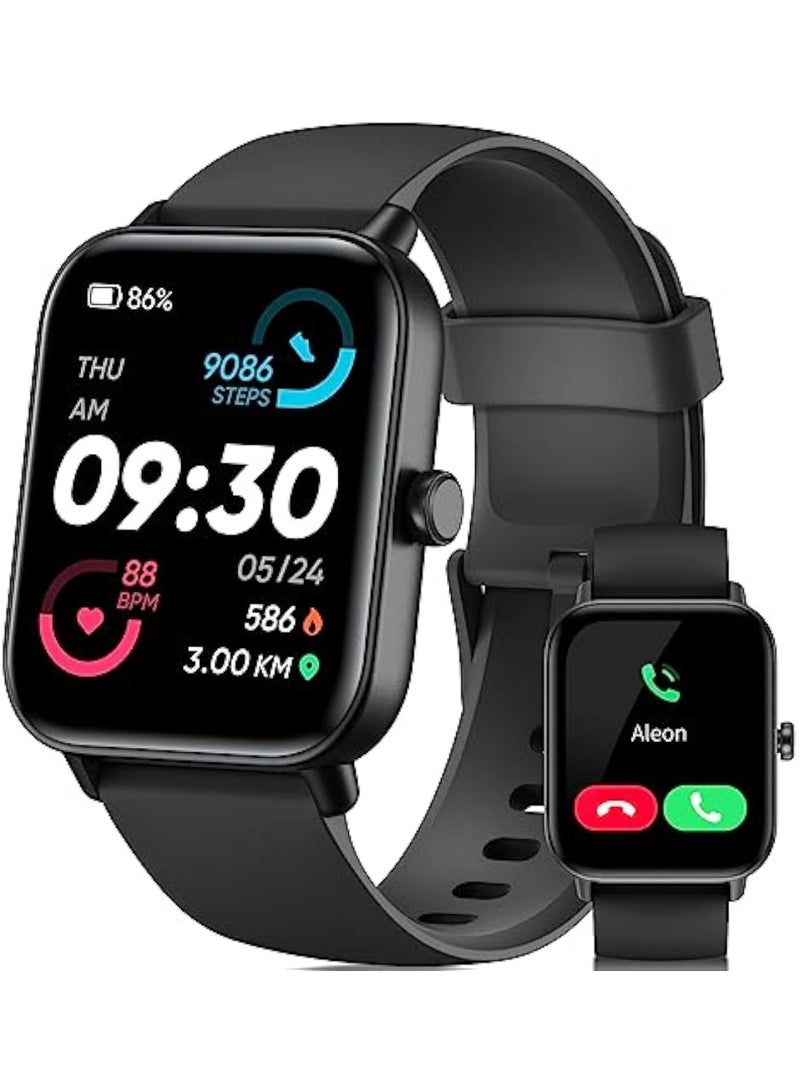 IDW13 Smart Watches for Men Women with Bluetooth Calling,1.8" Screen Activity Tracker, Heart Rate/Sleep/SpO2 Monitor, Make/Answer Calls, 100 Sports Modes IP68 Waterproof Smartwatch for Android iOS(Black) - Image 1