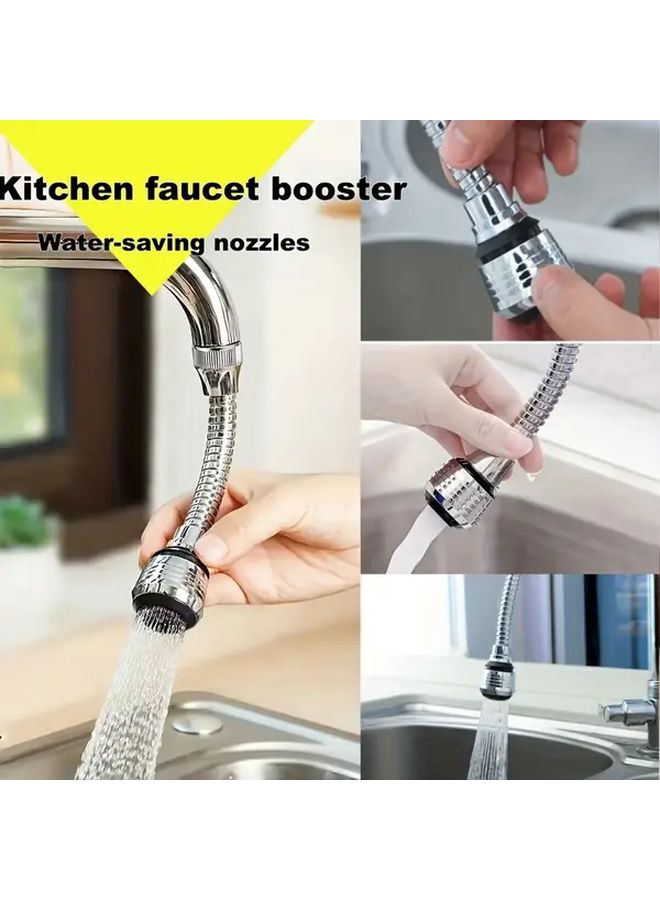 2pcs 360 Degree Rotating Splash Proof Kitchen Faucet Booster Water Saving Nozzle - Image 2