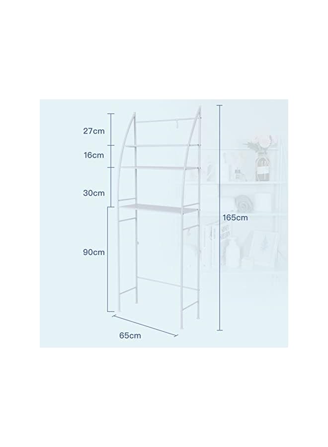 Raxoom Washing Machine Storage Shelf Rack 3 Tiers, Bathroom Shelves Toilet Shelf Space Saving,Easy to Assemble Bathroom Storage Shelf No Drilling White - Image 4