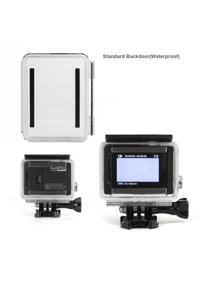SOONSUN Backdoor Case Cover Kit for GoPro Hero 3+ Hero 4 Standard Waterproof Housing Case (Standard Backdoor + Skeleton Backdoor + LCD Touch Backdoor) - Standard Size Backdoor - Image 2