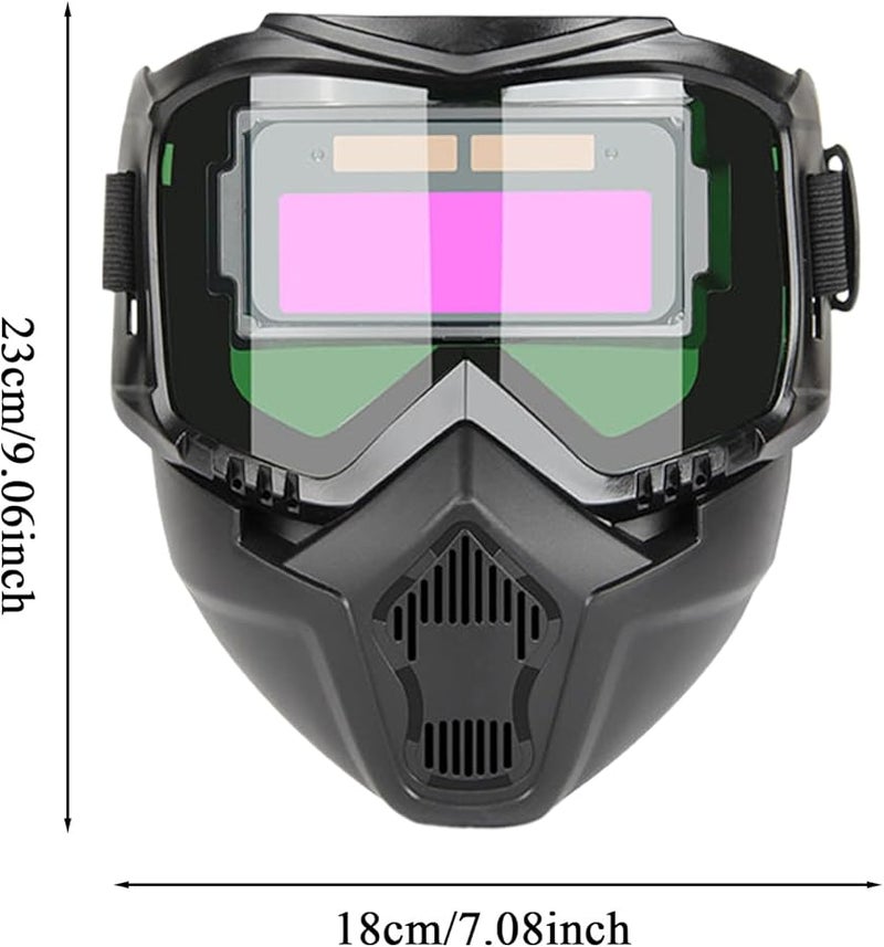 خوذة اللحام ذات التعتيم التلقائي للنموذج القياسي مع درع قابل للفصل وقناع الأمان - Image 5