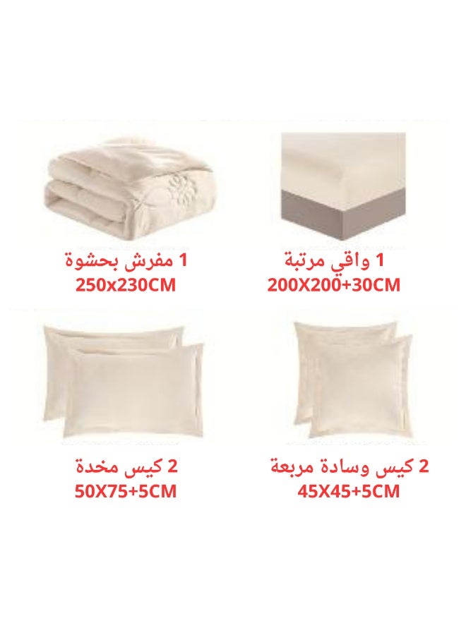 SMART HOME 6 Pieces Winter Comforter Set One Velvet Side And One Side Fur Queen Size 230x250 cm - Image 4