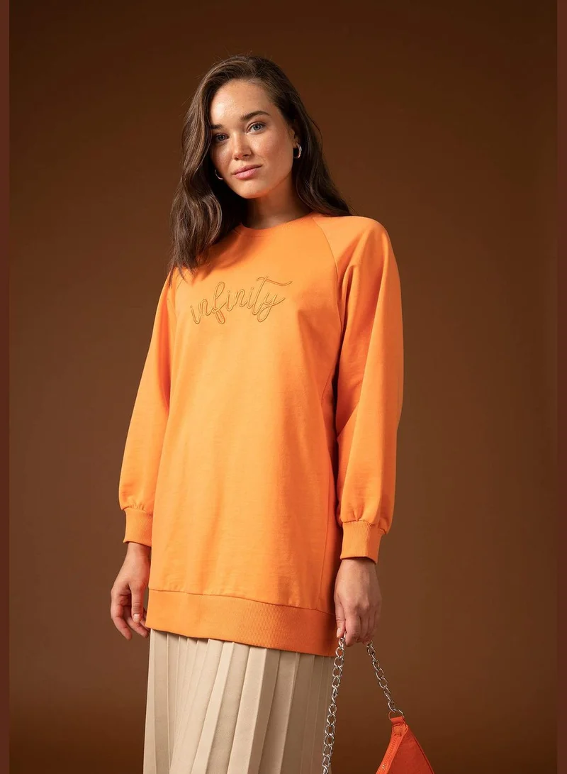 DeFacto Woman Relax Fit C Neck Long Sleeve Knitted Sweat Tunic