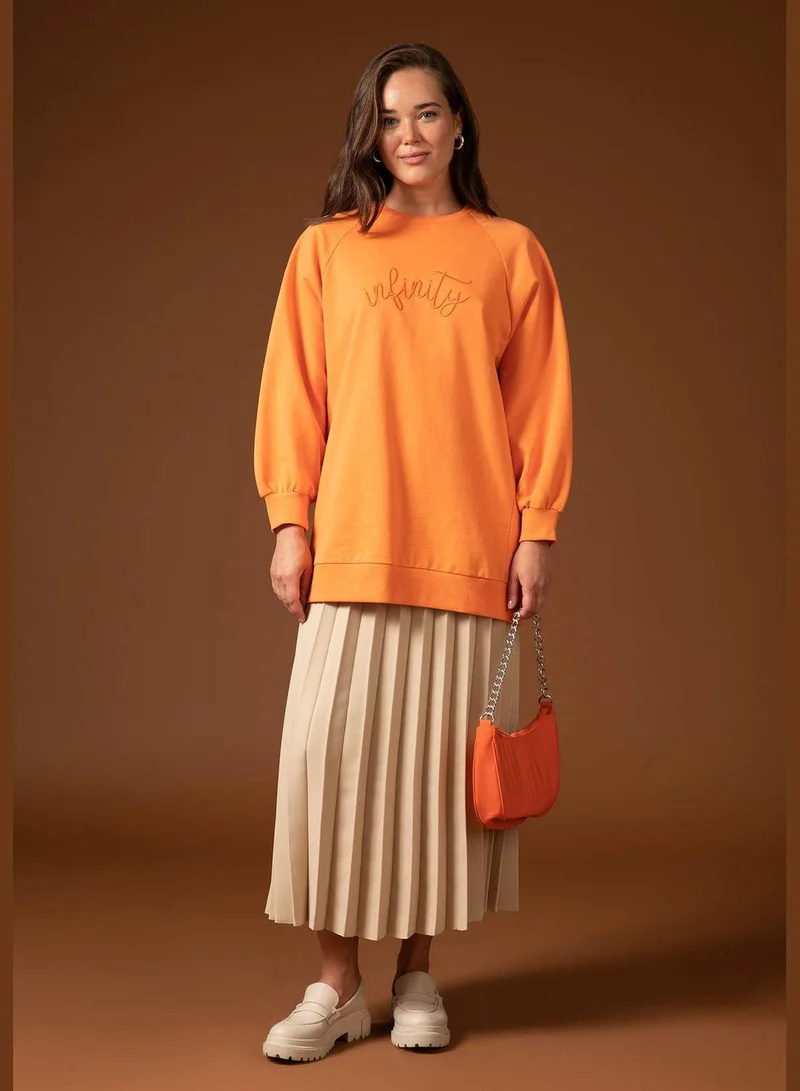 DeFacto Woman Relax Fit C Neck Long Sleeve Knitted Sweat Tunic