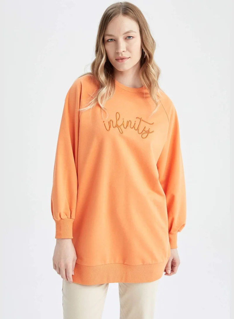 DeFacto Woman Relax Fit C Neck Long Sleeve Knitted Sweat Tunic