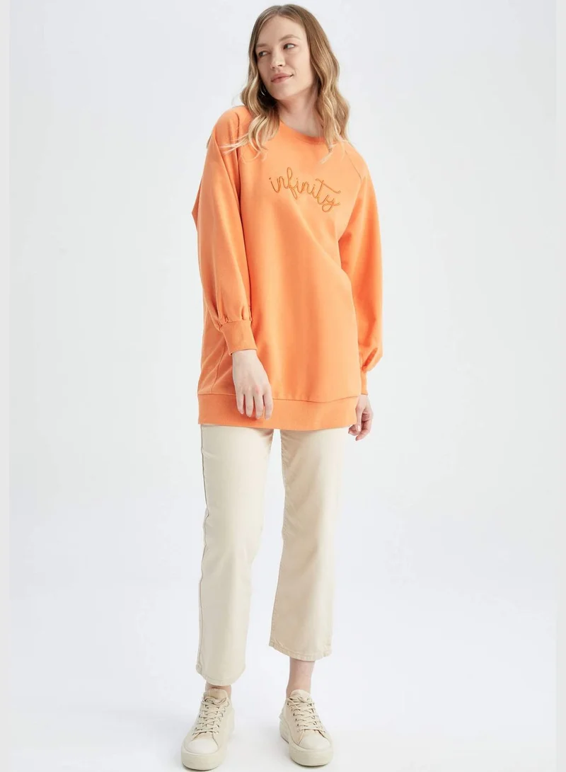 DeFacto Woman Relax Fit C Neck Long Sleeve Knitted Sweat Tunic