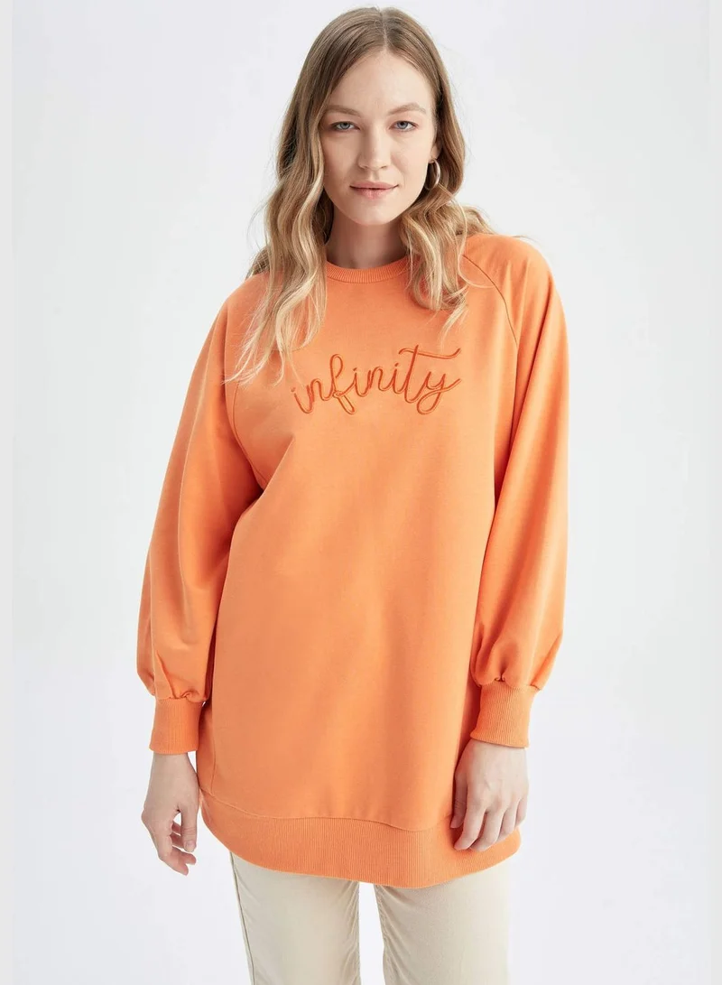 DeFacto Woman Relax Fit C Neck Long Sleeve Knitted Sweat Tunic