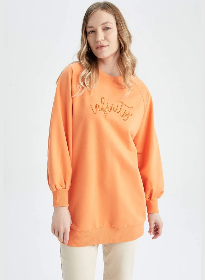 DeFacto Woman Relax Fit C Neck Long Sleeve Knitted Sweat Tunic