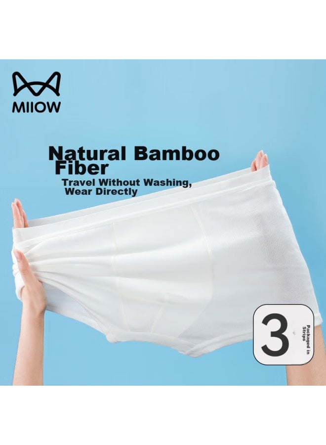 MIIOW Maoren Disposable Men's Bamboo Fiber Underwear, Sterilized, Individually Packaged, For Travel, Business Trips, And Tourism, White, 2xl  - Image 1