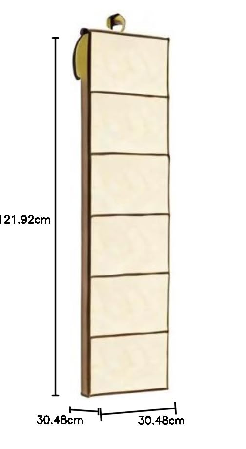 Flipco Hanging Closet Organizer with Zipper 6 Shelves 12x 12 48 Closet Organizers and Storage Hanging Sweater Organizer for Closet Storage Hanging Clothes Sweater Shoe Storage Shelf - Image 3