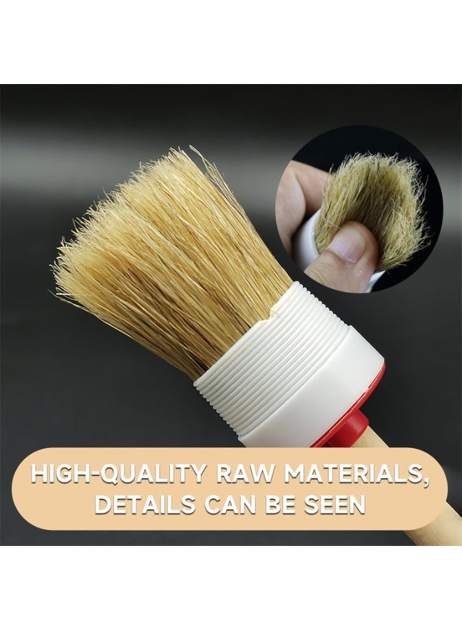 Premium Car Detailing Cleaning Brush with Soft Bristles, Wooden Handle & Plastic Collar – Scratch-Free Interior and Exterior Cleaning Tool for Air Vents, Wheels, Grilles, Dashboard, Leather, and Emblems – Multi-Purpose Auto Detailing Brush for Deep Cleaning and Dust Removal - Image 2