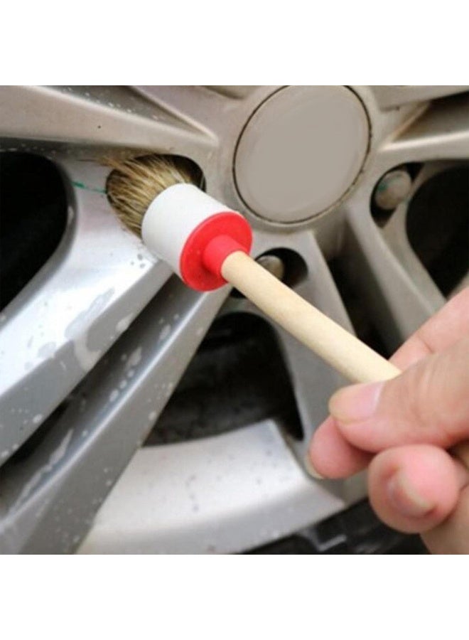 Premium Car Detailing Cleaning Brush with Soft Bristles, Wooden Handle & Plastic Collar – Scratch-Free Interior and Exterior Cleaning Tool for Air Vents, Wheels, Grilles, Dashboard, Leather, and Emblems – Multi-Purpose Auto Detailing Brush for Deep Cleaning and Dust Removal - Image 5