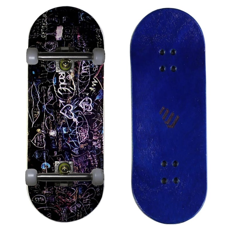 NOAHWOOD PRO Fingerboards Finger Skateboards(NW11s Kickflip Deck 97mmx34mm 5-Layer Colour Maple Wooden Handmade)+(Update 34mm Noah ii Trucks)+(NW iii Logo Handmade Wheels) (Graduate ii) - Image 1