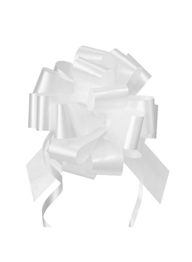 GWHOLE 30 Pcs 5'' White Ribbon Pull Bows For Gift Wraps, Wedding Decor - Image 1