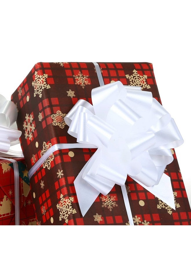 GWHOLE 30 Pcs 5'' White Ribbon Pull Bows For Gift Wraps, Wedding Decor - Image 4