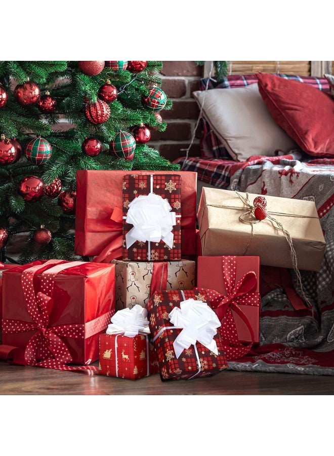 GWHOLE 30 Pcs 5'' White Ribbon Pull Bows For Gift Wraps, Wedding Decor - Image 5