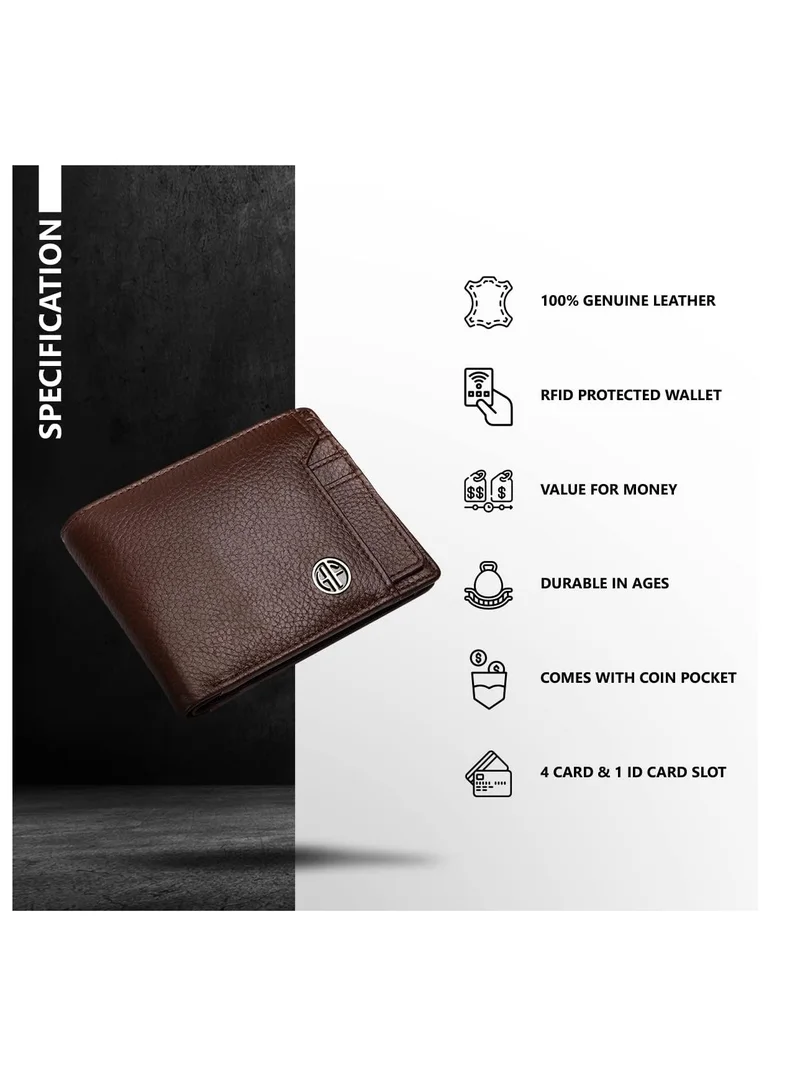 HAMMONDS FLYCATCHER RFID Protected Brushwood Leather Card Holder Wallet for Men|6 Card Slots| 1 Coin Pocket|2 Hidden Compartment|2 Currency Slots|1 ID Slot | 8RPQ
