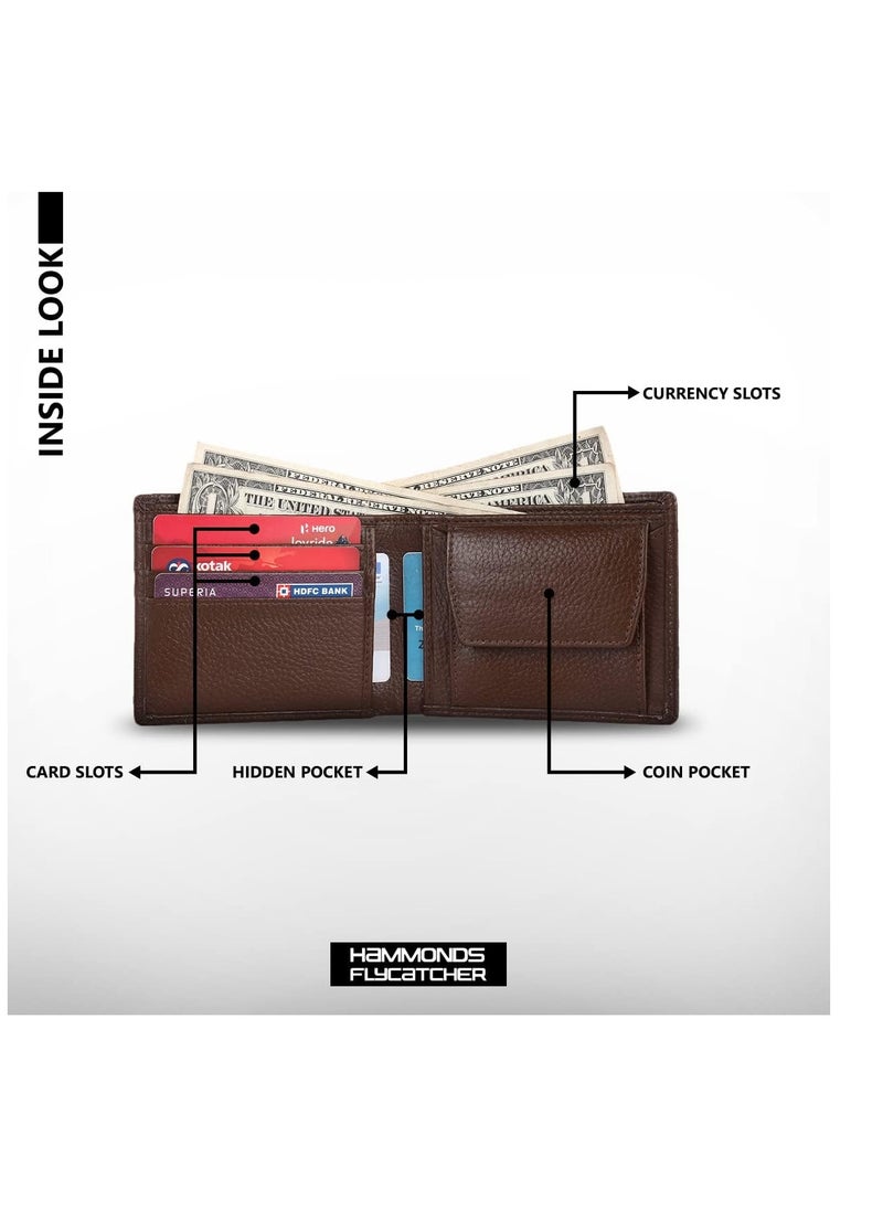 HAMMONDS FLYCATCHER RFID Protected Brushwood Leather Card Holder Wallet for Men|6 Card Slots| 1 Coin Pocket|2 Hidden Compartment|2 Currency Slots|1 ID Slot | 8RPQ  - Image 4
