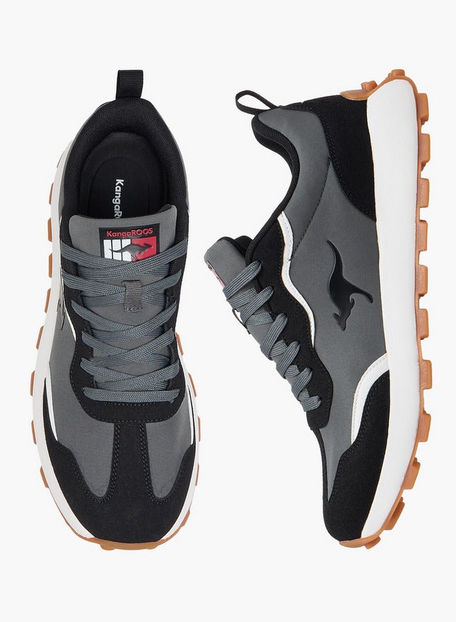 kangaROOS Men's Panelled Lace-Up Sneakers with Pull Tab - Image 1