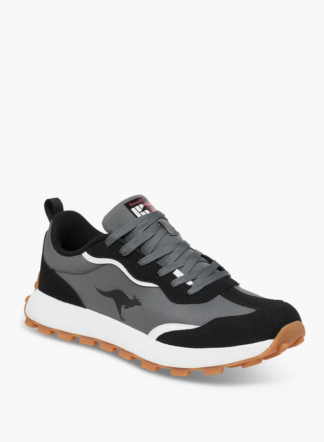 kangaROOS Men's Panelled Lace-Up Sneakers with Pull Tab