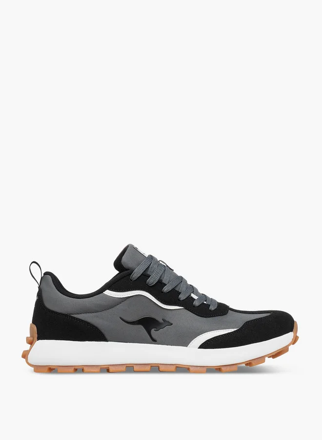 kangaROOS Men's Panelled Lace-Up Sneakers with Pull Tab