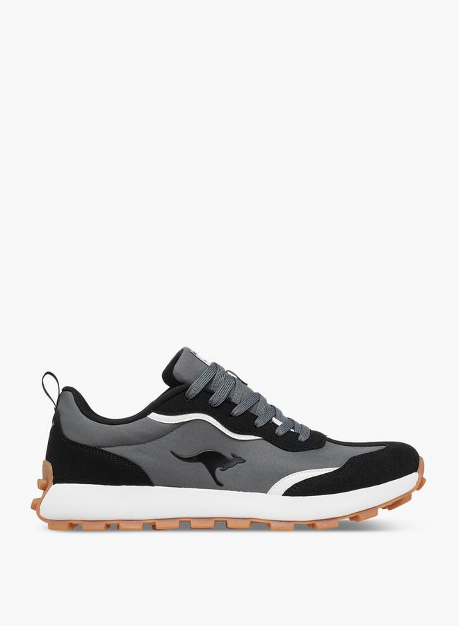 kangaROOS Men's Panelled Lace-Up Sneakers with Pull Tab - Image 3