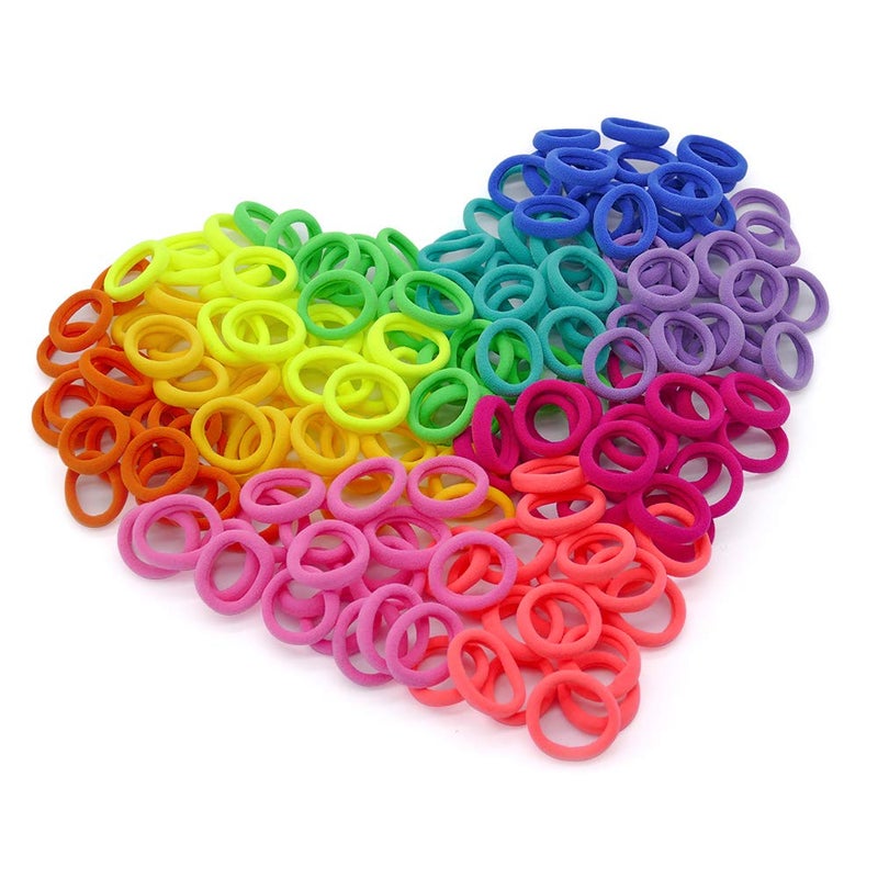 chkoodi 200 Pack Toddler Hair Ties, Baby Ponytail Holders, Seamless Cotton Baby Hair Bands, Elastic Hair Ties for Kids Toddler Girl (Multi-color, Diameter 1.2â€) chkoodi - Image 1