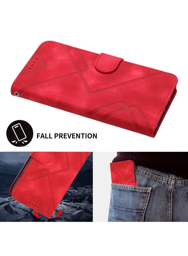 اس-توب جراب لهاتف Samsung Galaxy A35 بنمط خطوط من الجلد الملمس - Image 4