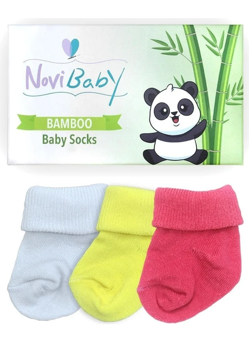 نوفيبيبي 3-Piece Bamboo Newborn Baby Socks Spring