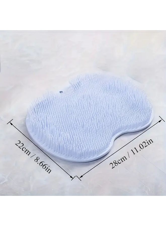 Blue Silicone Foot Scrubber Mat Non Slip Bath Massage Pad For Feet Back Body - Image 3