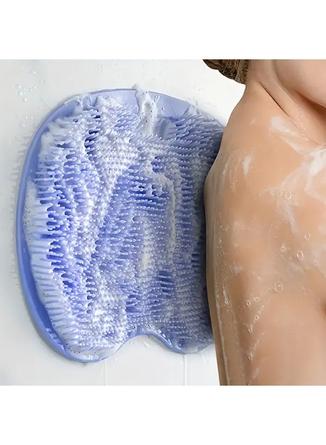 Blue Silicone Foot Scrubber Mat Non Slip Bath Massage Pad For Feet Back Body - Image 2