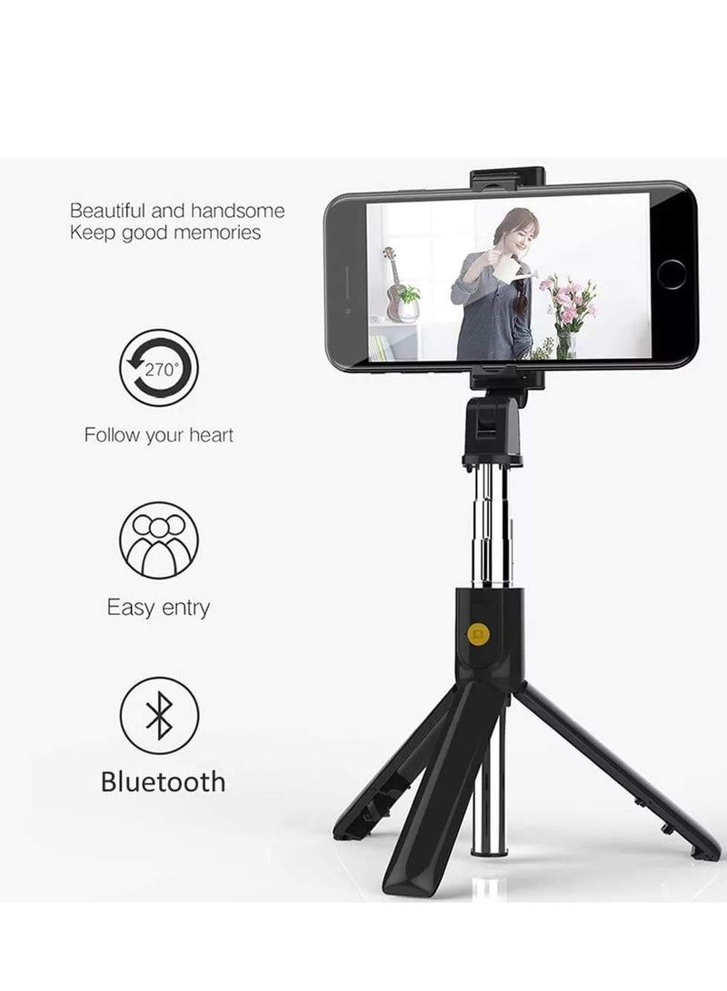 Selfie Stick Bluetooth, 3 in 1 Extendable and Portable with Detachable Wireless Remote for Travel, Compatible with iPhone/Samsung/Huawei and More - Image 2