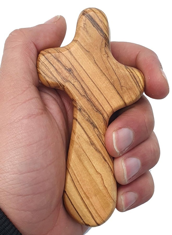Zuluf Set of 6 Palm Size Olive Wood Crosses 4.2" (10.7cm) – Baptism Cross for Men, Christian Religious Keepsake, Small Catholic Wood Gift for Men and Women CRS133 - Image 4