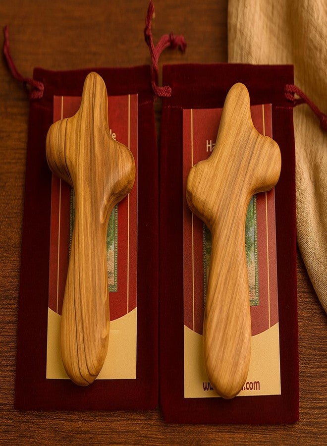 Zuluf Set of 6 Palm Size Olive Wood Crosses 4.2" (10.7cm) – Baptism Cross for Men, Christian Religious Keepsake, Small Catholic Wood Gift for Men and Women CRS133 - Image 3