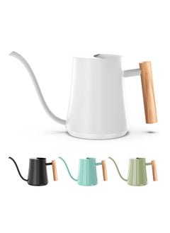 Hihonor Water Can Indoor Plant White 35oz with Long Spout Mini Water Can Indoor Metal Watering Can Pot for Indoor House Plant Bonsai Outdoor Garden Flowers Modern Decorative  - Image 1