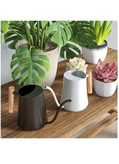 Hihonor Water Can Indoor Plant White 35oz with Long Spout Mini Water Can Indoor Metal Watering Can Pot for Indoor House Plant Bonsai Outdoor Garden Flowers Modern Decorative  - Image 3